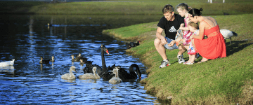 Family holiday at lake